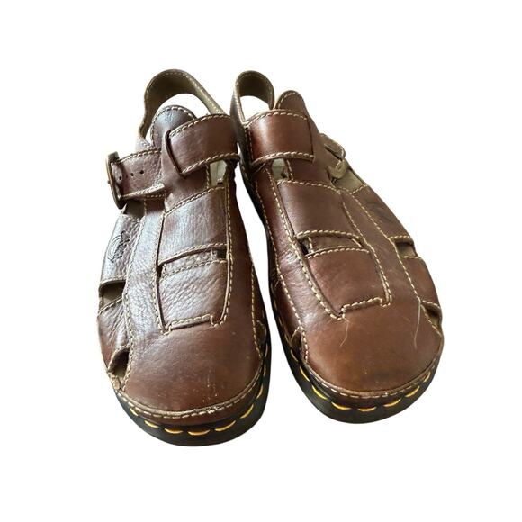 Dr Martens Mens Sz 10 US Brown Leather Sandals Made in England 9643 - Picture 3 of 6